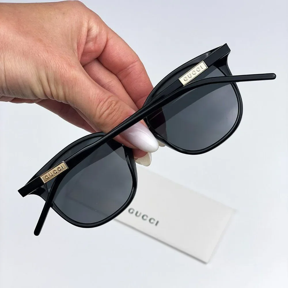 Gucci GG1157S 001 BRAND NEW Sunglasses Black Grey Round Unisex